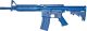 M4 COMMANDO Flat Top Closed Stock, Fwd Rail Blue Training Long Gun by Ring's Blueguns