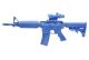 M4 COMMANDO Flat Top Closed Stock, ACOG Sight Blue Training Long Gun by Ring's Blueguns